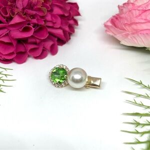 NEW⚜️Bright Green Crystal Embellished Hair Barrette